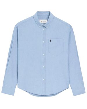Ami Paris Overhemden ,Blauw ,Long Sleeve Boxy Shirt