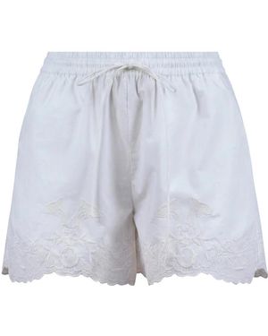 Ottod'Ame Pantaloncino Ampio Con Ricami - Blau
