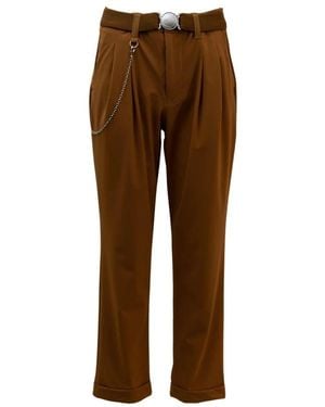 High Cropped Trousers - Brown