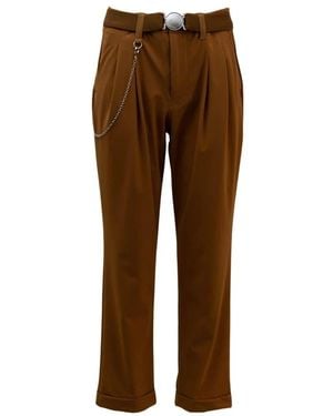 High Cropped Trousers - Brown