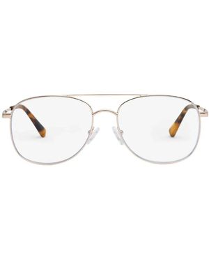 Messyweekend Accessoires ,Geel ,Duke Clear Aviator Zonnebril - Wit