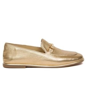 Michael Kors Carson Metallic Leather Loafer - Natur