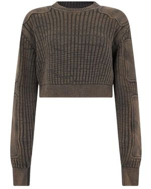 DIESEL Kurzer Pullover Mit Rundhalsausschnitt - Grau