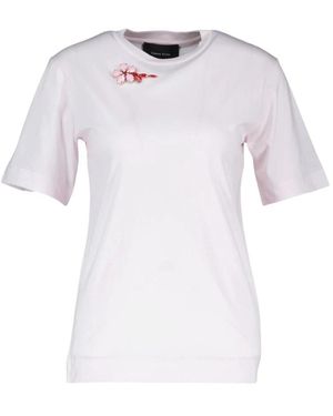 Simone Rocha Tops ,Roze ,Katoen Pearl & Chain Boy T-Shirt - Wit