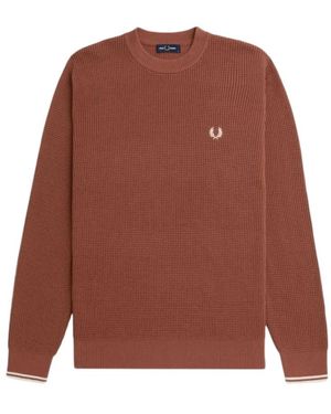 Fred Perry Round-Neck Knitwear - Marrone
