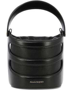 McQueen The Rise Bucket Bag Leder - Schwarz