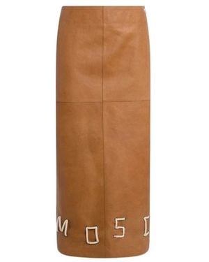 Moschino Lederrock Mit Verzierung - Braun
