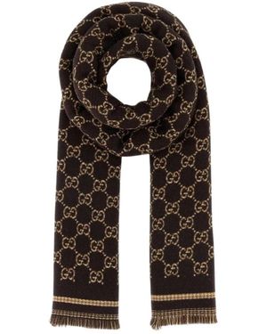 Gucci Gg Wolljacquard-Schal - Schwarz