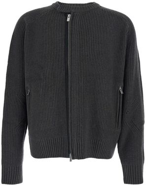 Tonywack Cardigan Mit Rundhalsausschnitt Und Rippstrickmuster - Schwarz