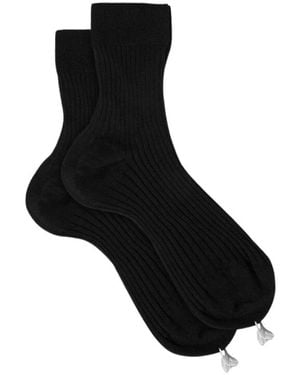 SCAROSSO Schwarze Baumwollknöchelsocken