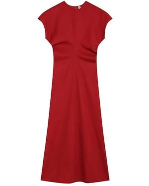 TOTEME Slouch Waist Wool Dress - Rood