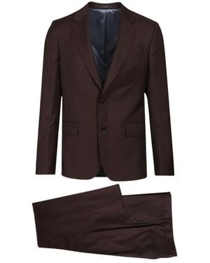 Paul Smith Kostuums ,Bruin ,Wol Op Maat Gemaakte Single-Breasted Wollen Pak - Zwart