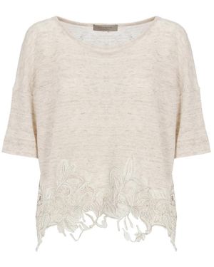 D.exterior Round-Neck Knitwear - White