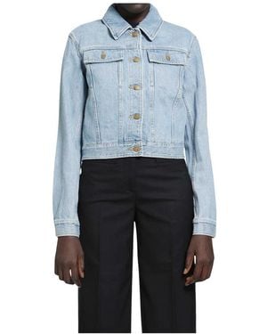 Thom Browne Jassen ,Blauw ,Denim Shrunken Fit Denim Jacket