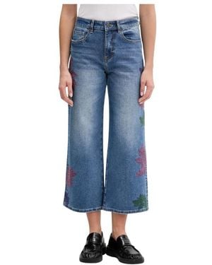 Desigual Botani Culotte Jeans - Blauw