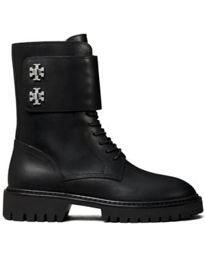Tory Burch Schoenen ,Zwart ,Leer Turnlock Enkellaars