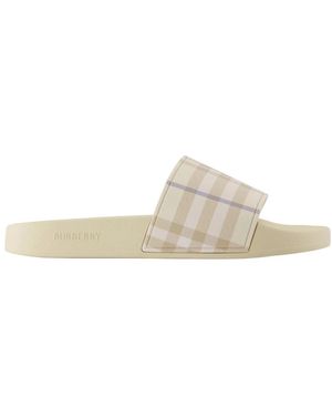 Burberry Furley Sandalen Mit Großem Karomuster - Weiß