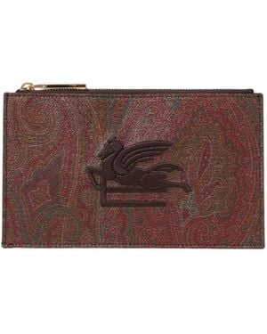 Etro Braune Paisley Clutch Tasche