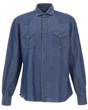Barba Napoli Casual Shirts - Blue