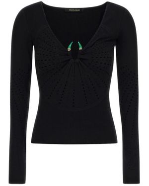 Roberto Cavalli V-Neck Knitwear - Nero