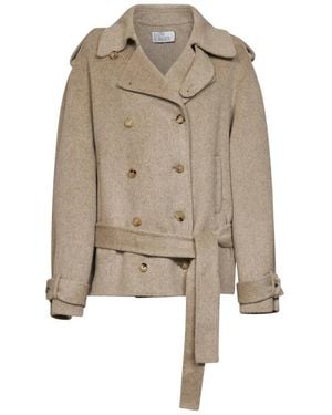 GIUSEPPE DI MORABITO Double-Breasted Coats - Natural