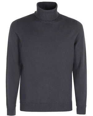 Drumohr Merinowolle Doppelt Gestrickter Pullover - Blau