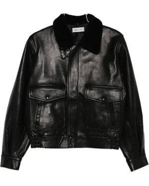 Ernest W. Baker Schwarze Leder Oberbekleidung Jacke