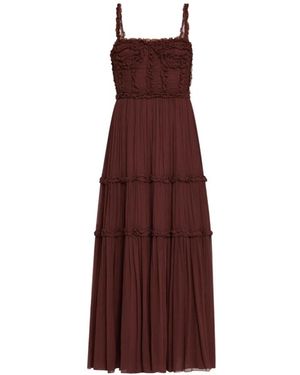 Ulla Johnson Kleedjes ,Bruin ,Polyester Talitha Mid Dress - Paars