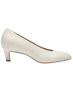 SCAROSSO Weiße leder pumps mit delförmiger spitze,croco almond shape pumps,del-förmige schwarze tagespumps