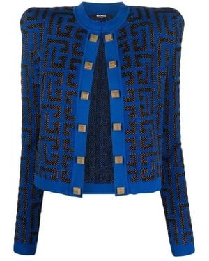 Balmain Side to side pharaon jacke - Blau