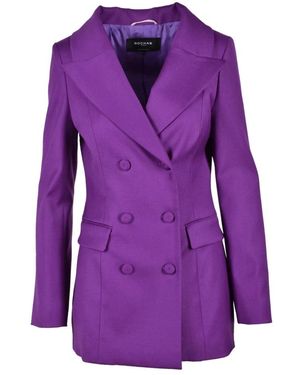 Rochas Jassen ,Paars ,Wol Wolmix Stretch Jas
