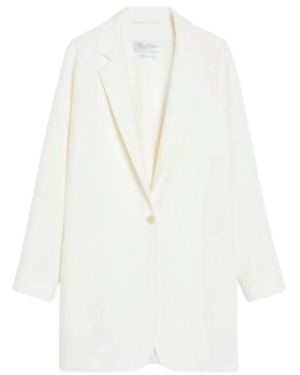 Max Mara Oversized Weiße Wolljacke