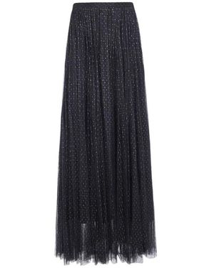 Twinset Rokken ,Zwart ,Polyester Maxi Rok - Blauw