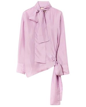 Plan C Wisteria Shirt Met Sjaal - Roze