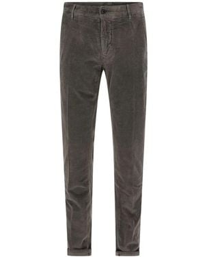 Incotex Broeken ,Grijs ,Katoen Slim Fit Corduroy Broek