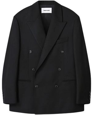 Tonywack Blazer Twill Double-Breasted Tailored Wol - Zwart