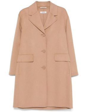 Max Mara Single-Breasted Coats - Natural