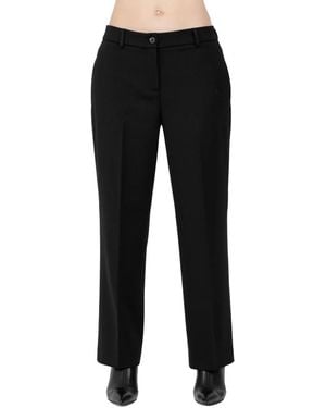 Via Masini 80 Straight Trousers - Noir