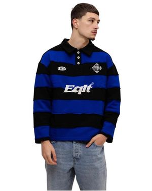 Equalite Stripe Jersey Polo - Blau