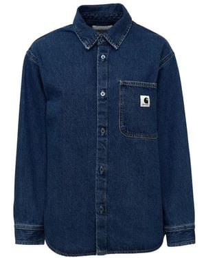 Carhartt Overhemden ,Blauw ,Denim Denim Shirt