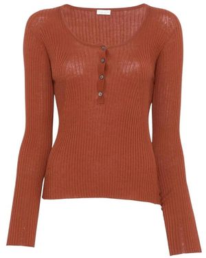 Roberto Collina Long Sleeve T-Shirts - Brown
