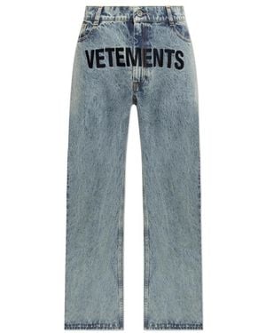 Vetements Jeans Mit Besticktem Logo - Blau