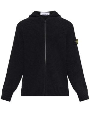 Stone Island Hooded Cardigan - Blauw