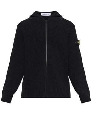 Stone Island Hooded Cardigan - Blauw