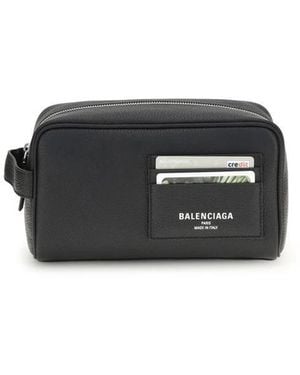 Balenciaga Logo Beauty Case - Zwart