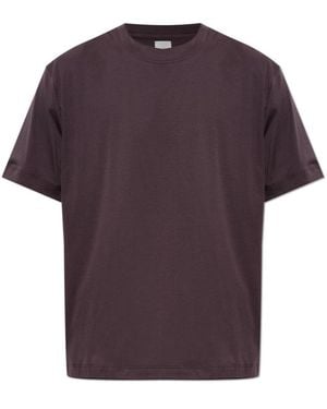Eleventy Tops ,Paars ,Katoen Crew Neck T-Shirt