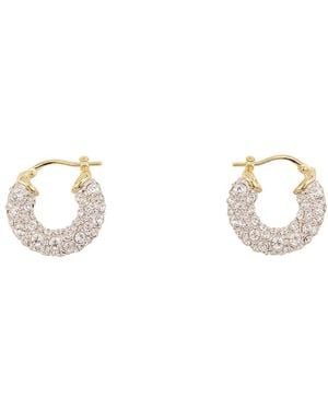 Simone Rocha Accessoires ,Grijs ,Rhinestone Hoop Oorbellen - Metallic