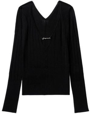 Jacquemus Tops ,Zwart ,Polyester Le Haut Pralu Top