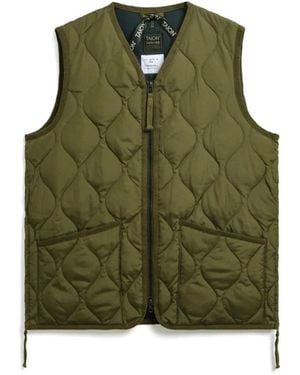 Taion Military Zip-Up V-Neck Vest - Groen