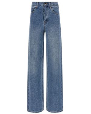 Self-Portrait Straight Jeans - Azul